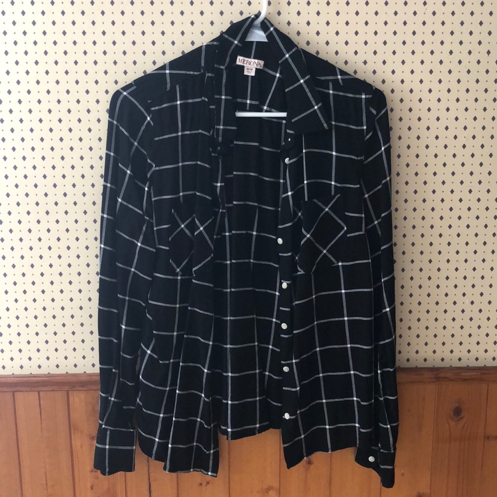 Light B&W Merona Flannel Shirt